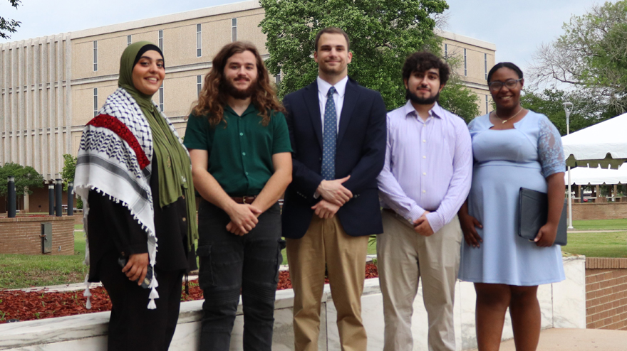 Group photo of LSUS students involved in project